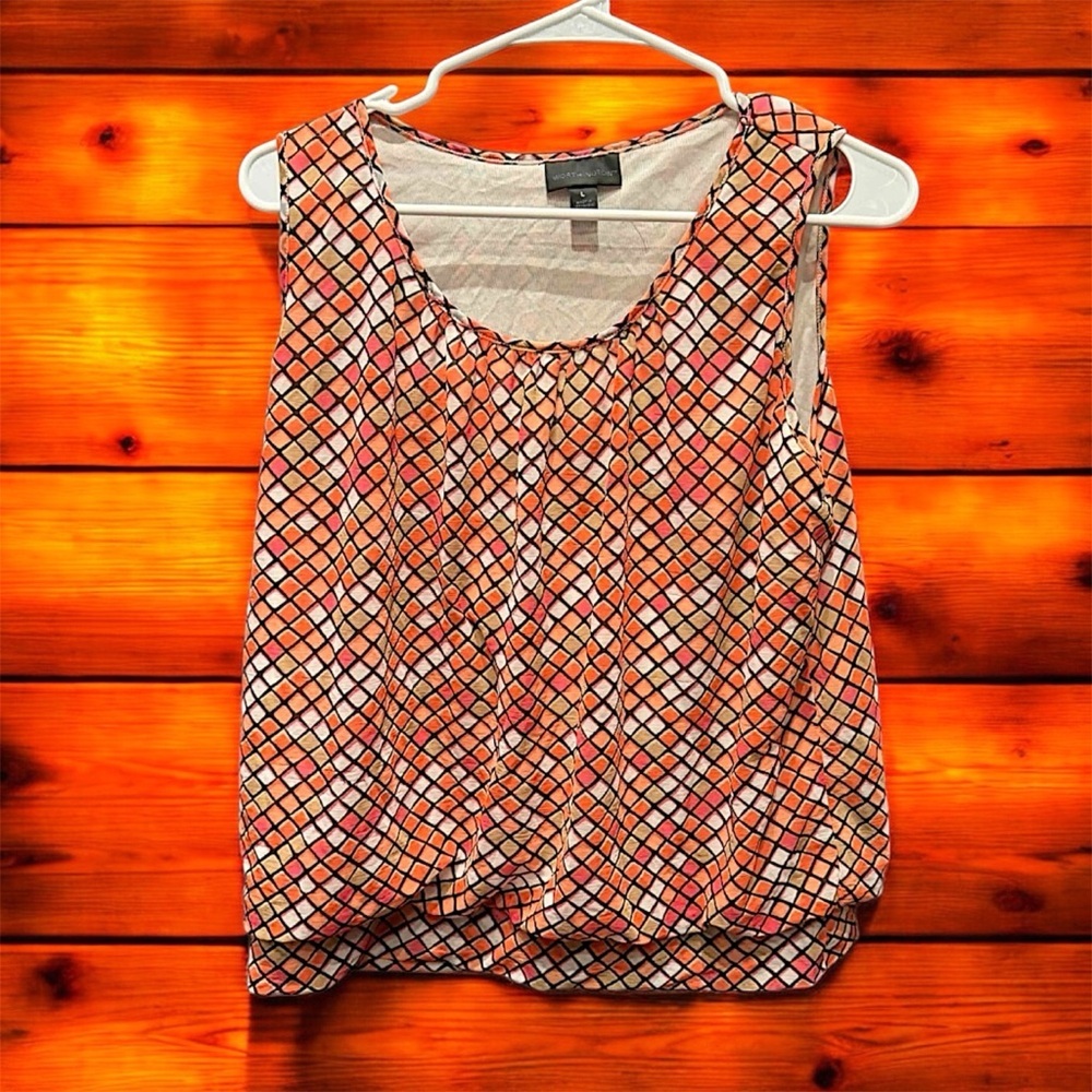Worthington Multicolor Sleeveless Blouse LARGE